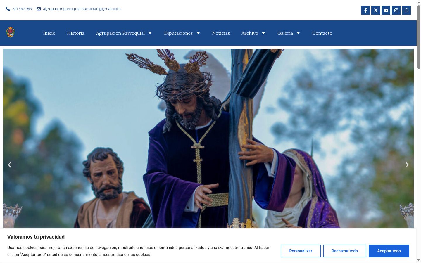 Screenshot del banner di consenso mostrato prima di qualsiasi interazione