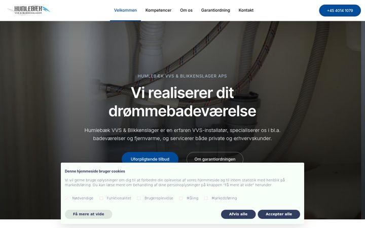 Screenshot of humlebaekvvs.dk