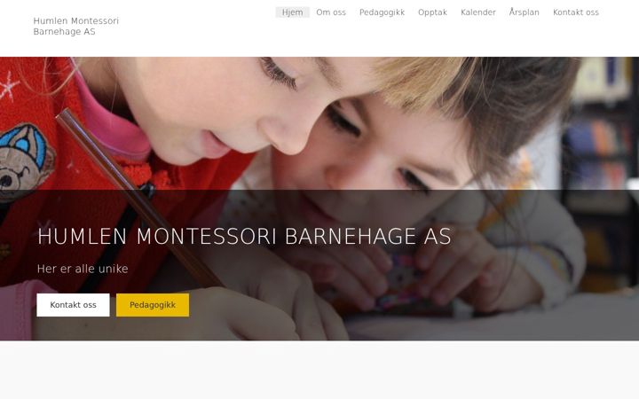 Screenshot of humlenmontessori.no