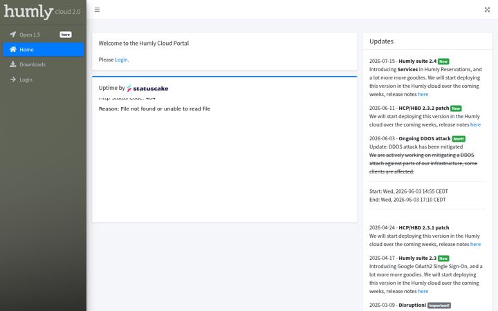 Screenshot of humly.cloud