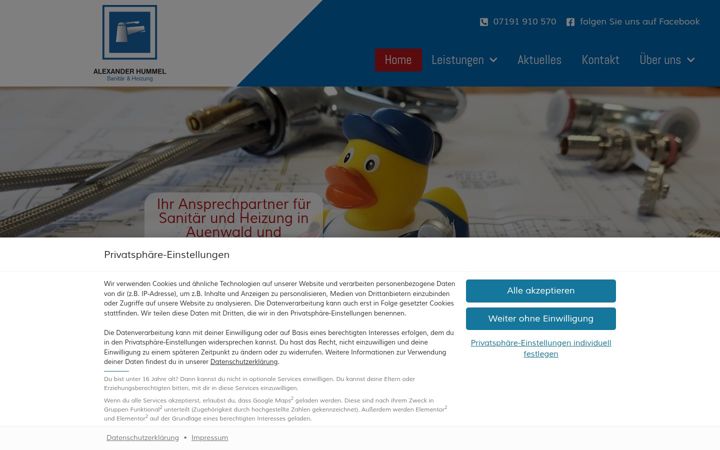 Screenshot of hummel-heizung.de
