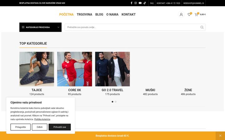 Screenshot of hummel.hr