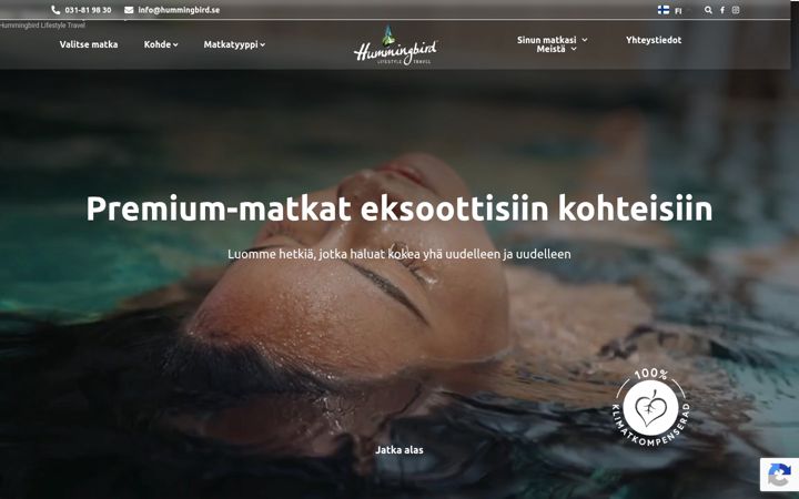 Screenshot of hummingbird.fi