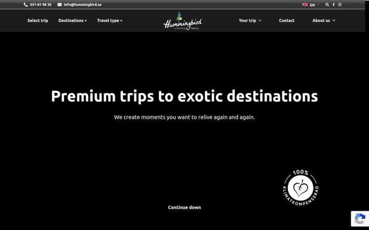 Screenshot stránky hummingbirdlifestyletravel.com