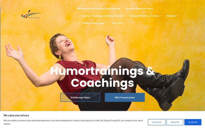 Screenshot of humor-training.ch