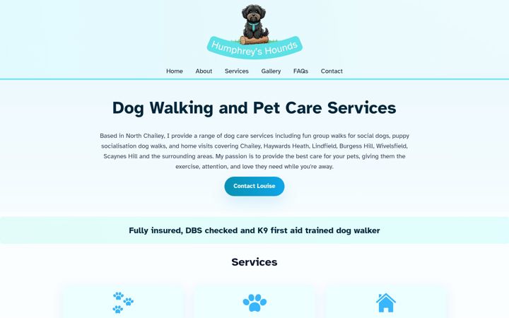 Screenshot of humphreyshounds.co.uk