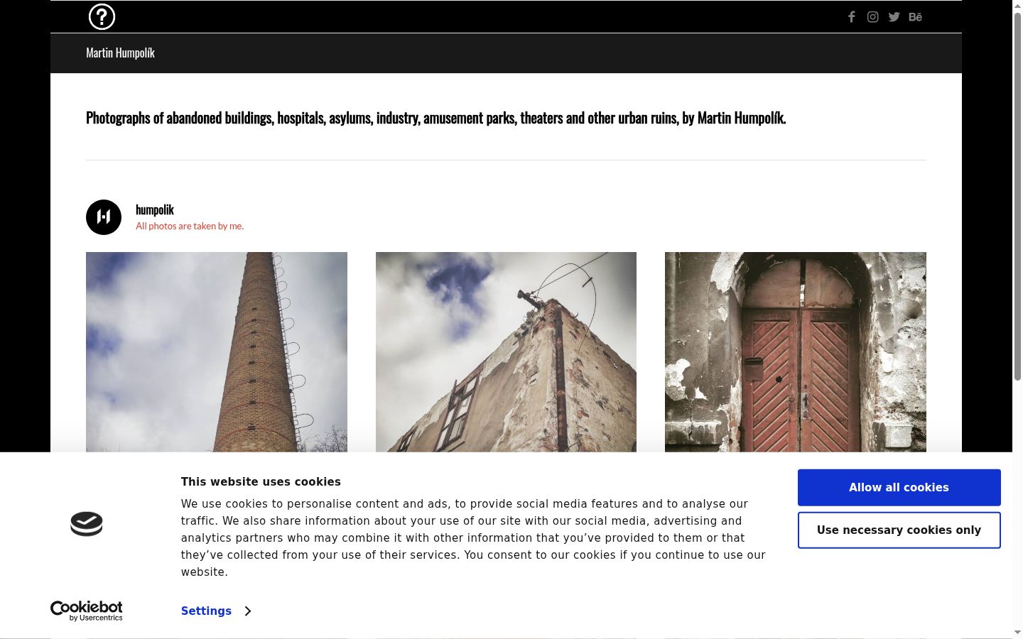 Snimka zaslona bannera za privolu prikazanog prije bilo kakve interakcije