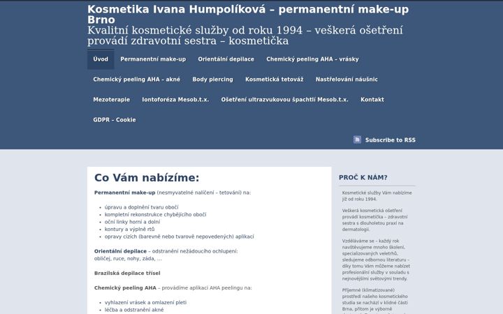 Screenshot of humpolikova.eu