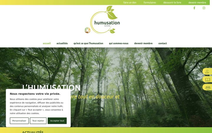 Screenshot of humusation.ch