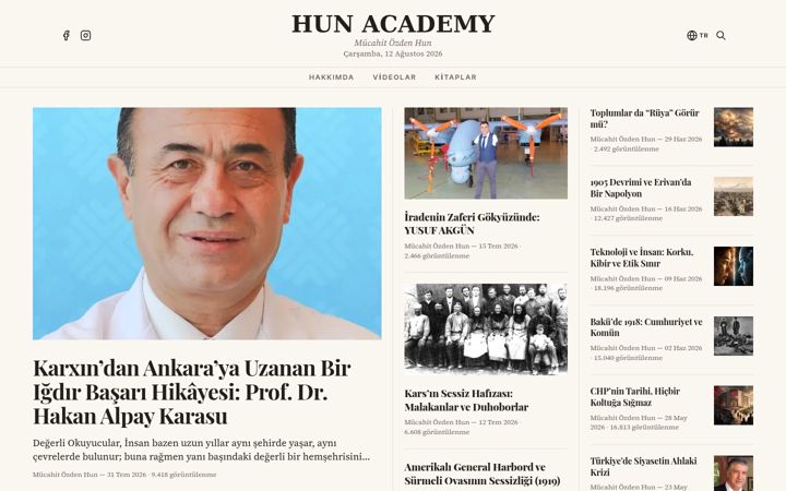 Screenshot of hunacademy.com
