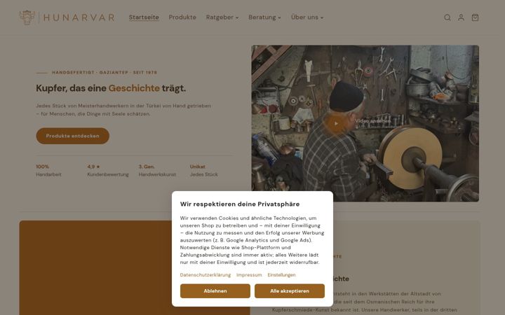 Screenshot of hunarvar.de