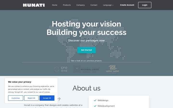 Screenshot of hunati.com