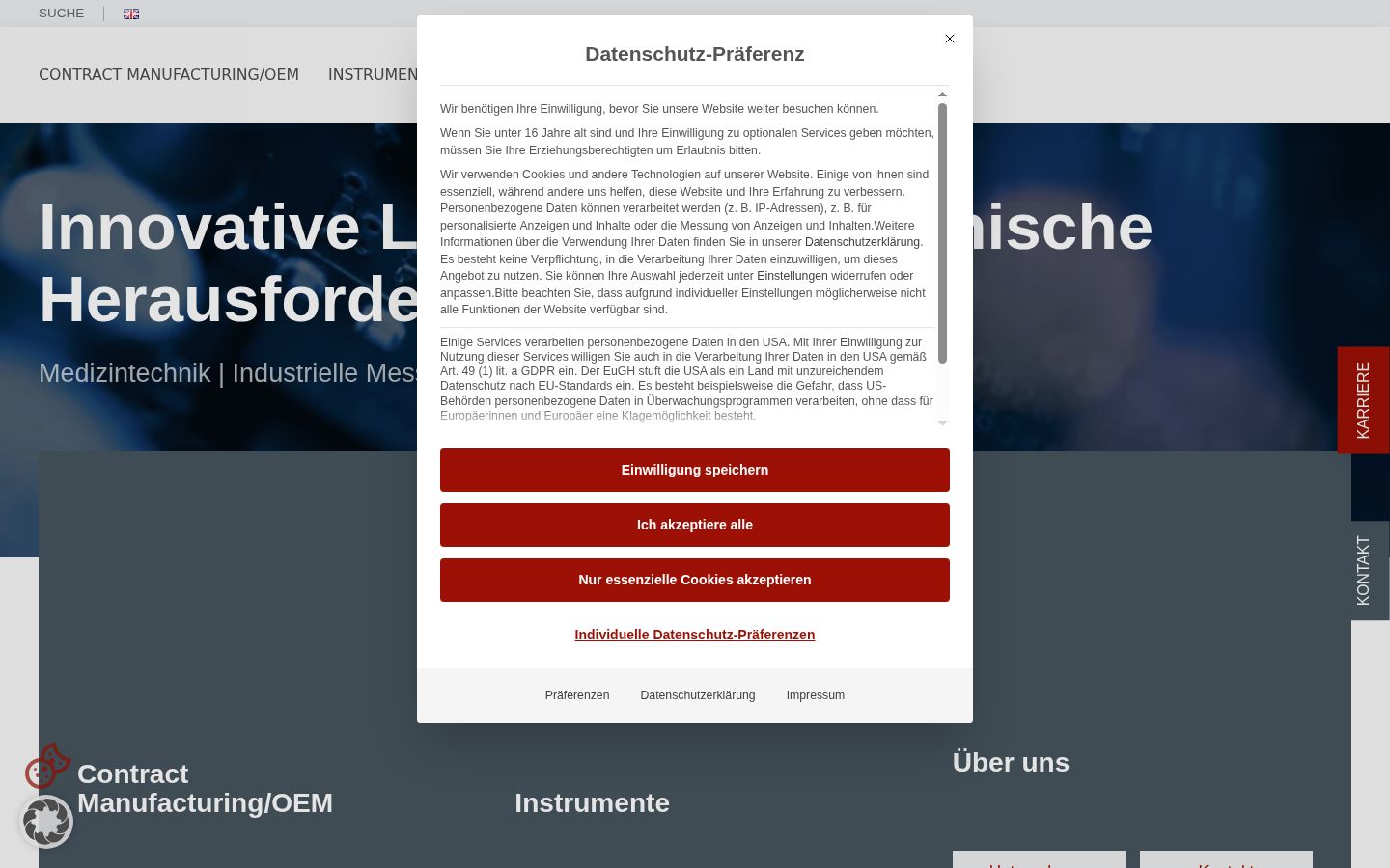 Capture d'écran de la bannière de consentement affichée avant toute interaction