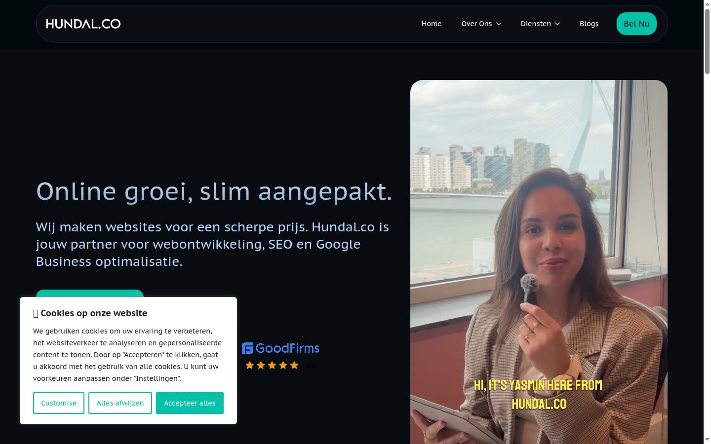 Screenshot van de toestemmingsbanner zoals getoond vóór enige interactie