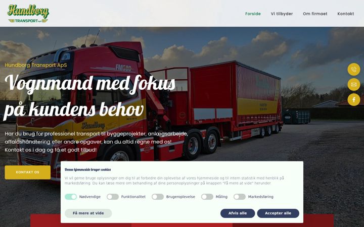 Screenshot of hundborgtransport.dk