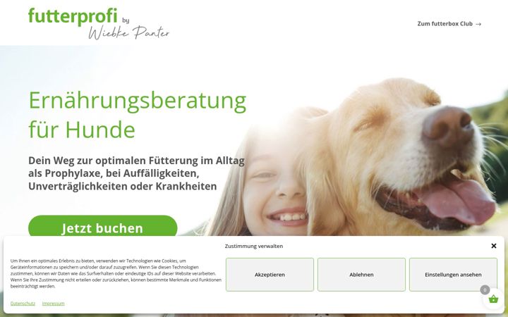 Capture d'écran de hunde-ernaehrungsberatung.de