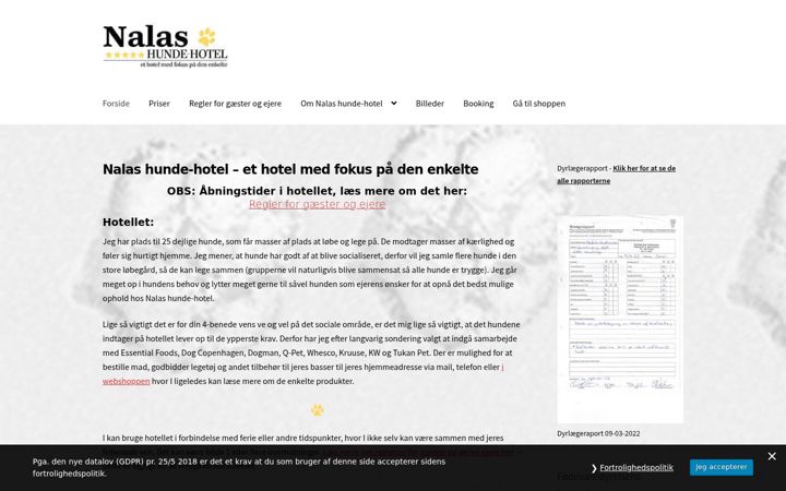 Screenshot of hunde-hotel.dk