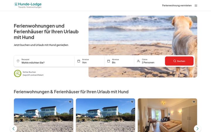 Screenshot van hunde-lodge.de