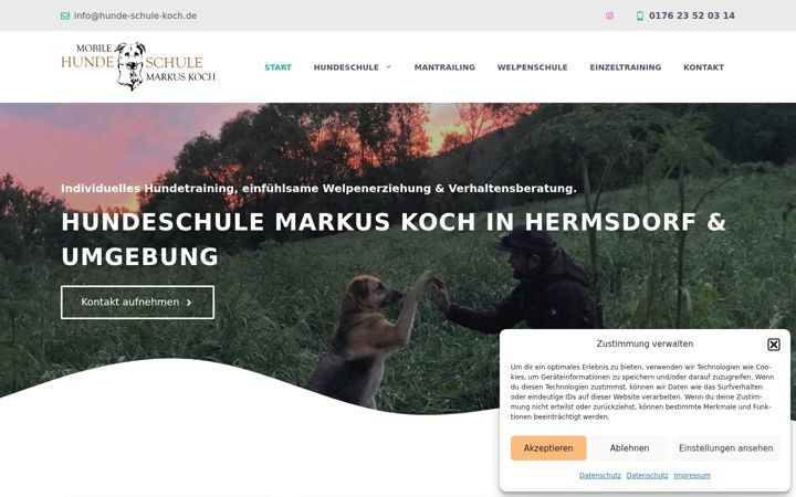 Screenshot van hunde-schule-koch.de