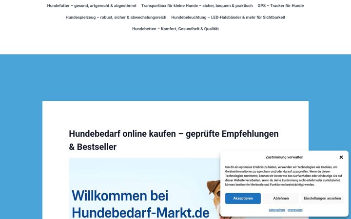 Screenshot van hundebedarf-markt.de