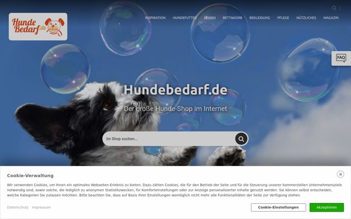 Screenshot van hundebedarf.de