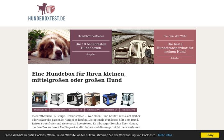 Screenshot van hundeboxtest.de