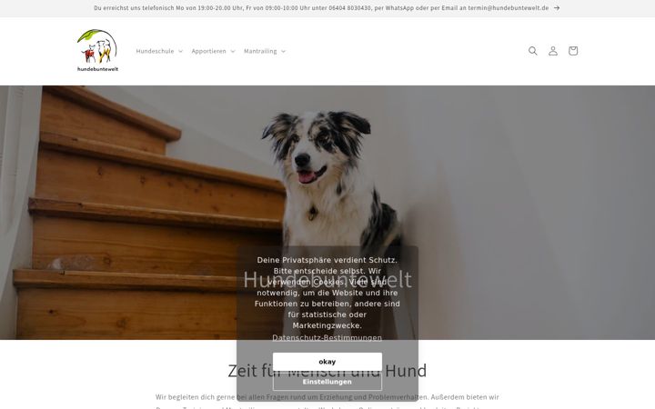 Screenshot van hundebuntewelt.de