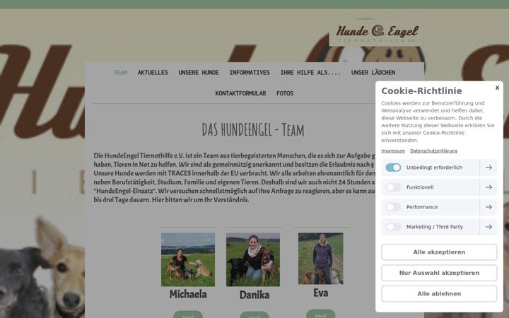 Screenshot van hundeengel.de