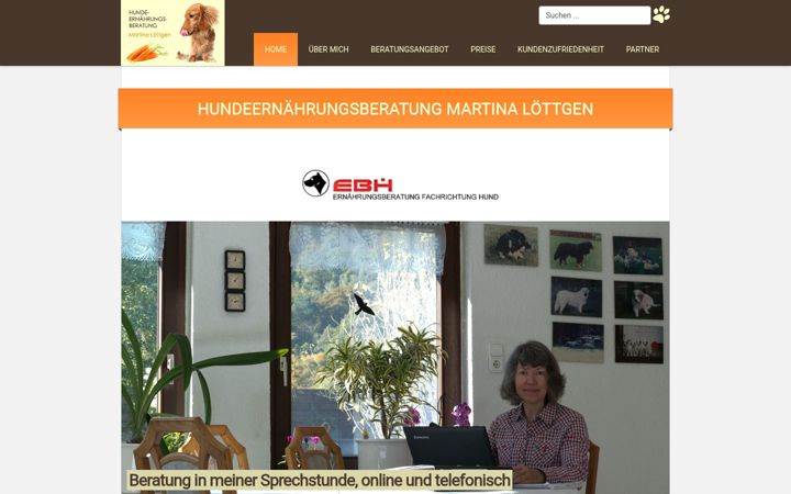 Screenshot of hundeernaehrungsberatung.com