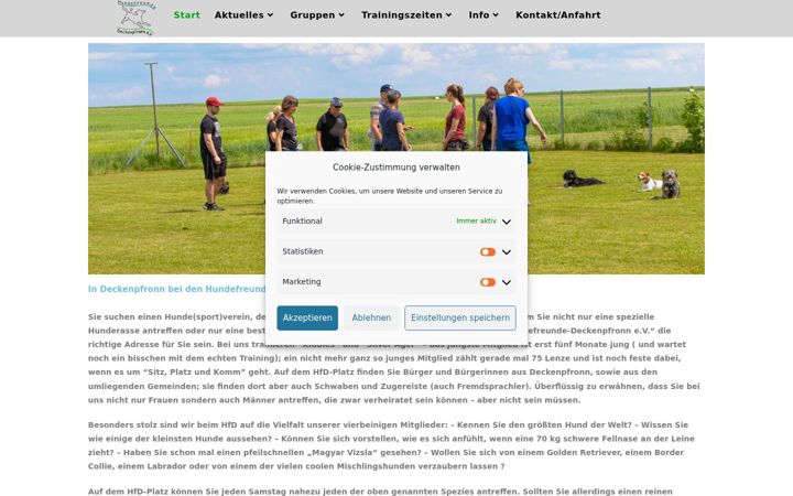 Ekraanipilt saidist hundefreunde-deckenpfronn.de