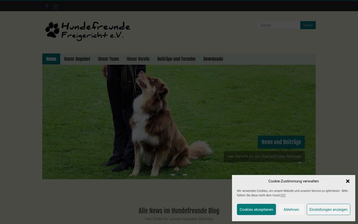 Ekraanipilt saidist hundefreundefreigericht.de