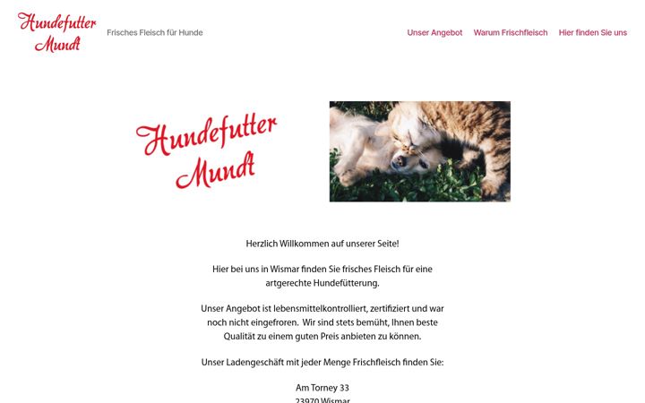 Screenshot of hundefutter-mundt.de