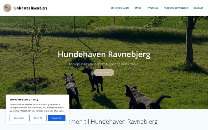 Screenshot of hundehavenravnebjerg.dk