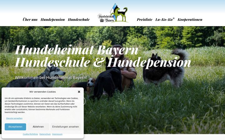 Ekraanipilt saidist hundeheimat-bayern.de