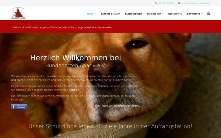 Screenshot of hundeherzen-apariv.org