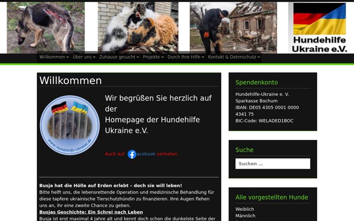 Screenshot of hundehilfe-ukraine.de