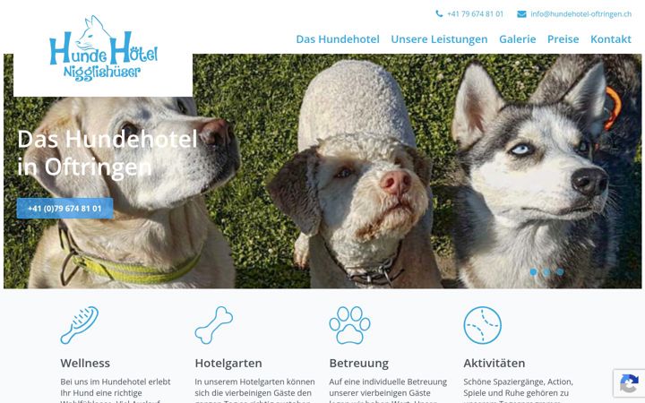 Screenshot of hundehotel-oftringen.ch