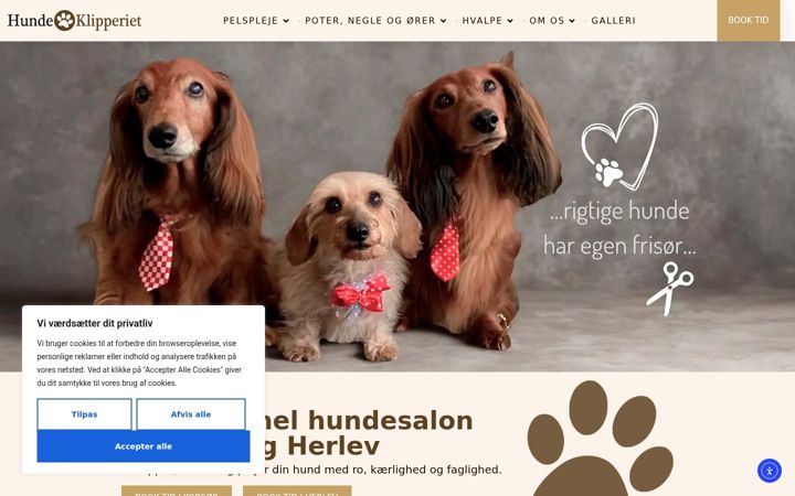 Screenshot of hundeklipperiet.dk