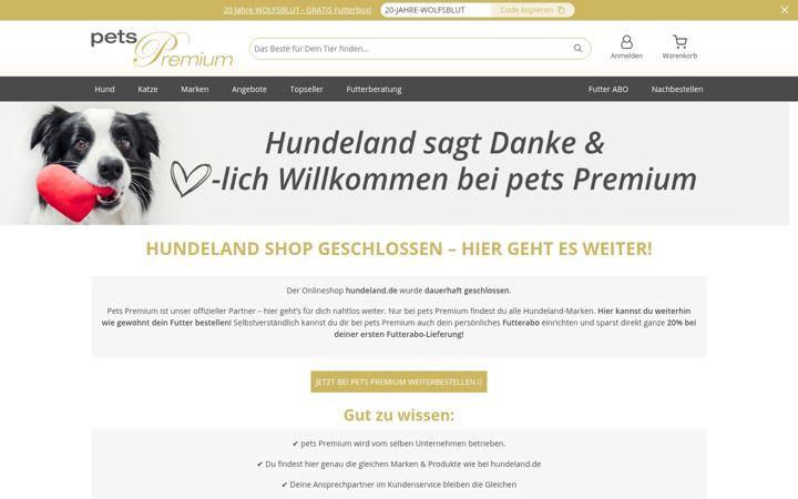 Screenshot of hundeland.de