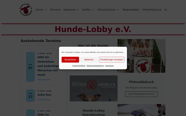 Screenshot of hundelobby.de