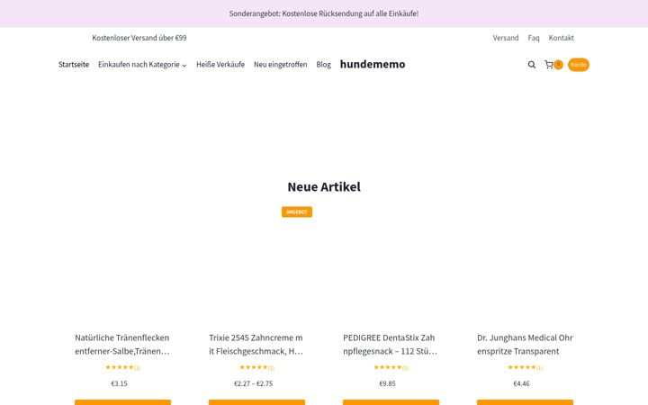 Screenshot of hundememo.de