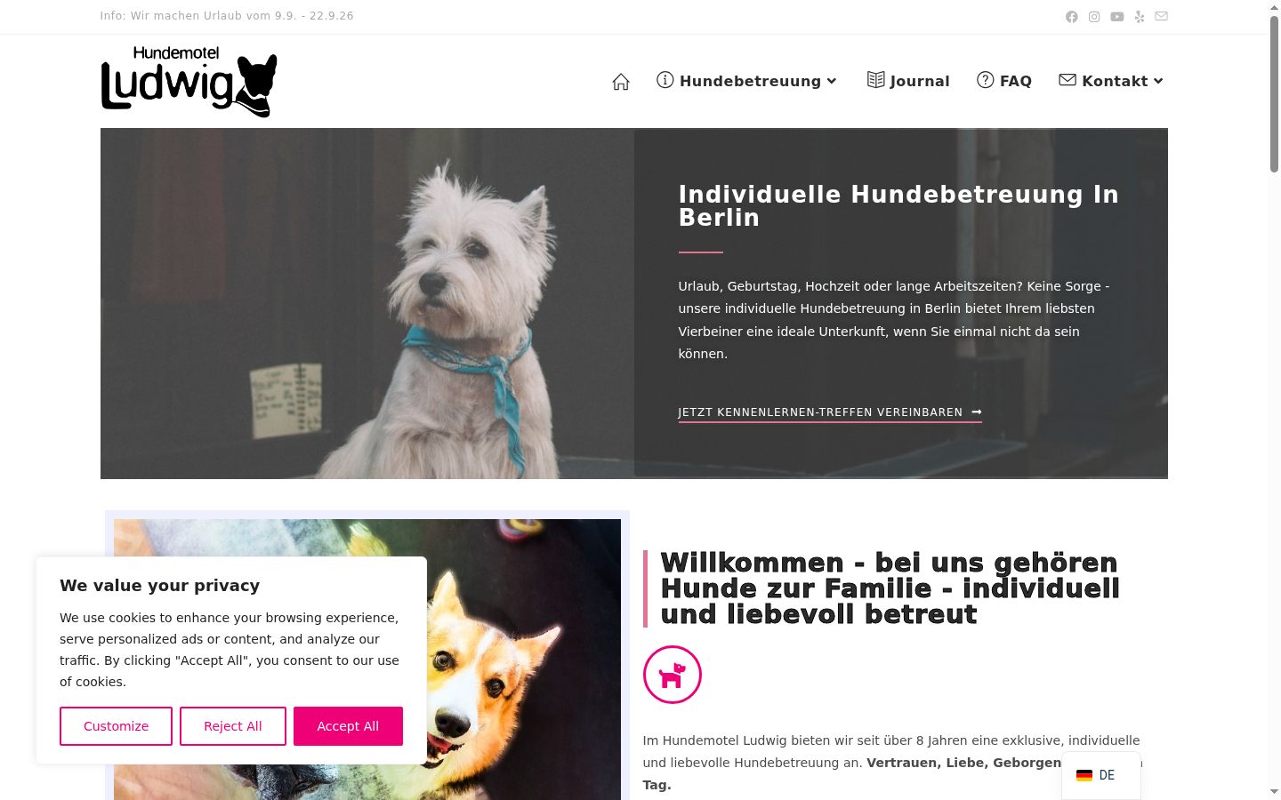 Skjermbilde av samtykkebanneret slik det vises før noen interaksjon