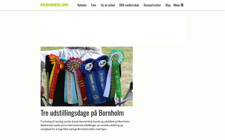 Screenshot of hunden.dk