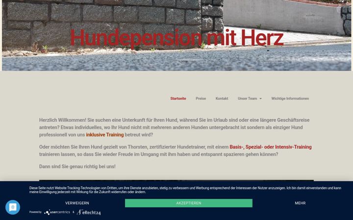 Skjermbilde av hundepension-mit-herz.de