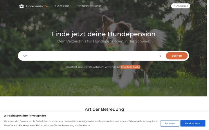 Screenshot of hundepension24.ch