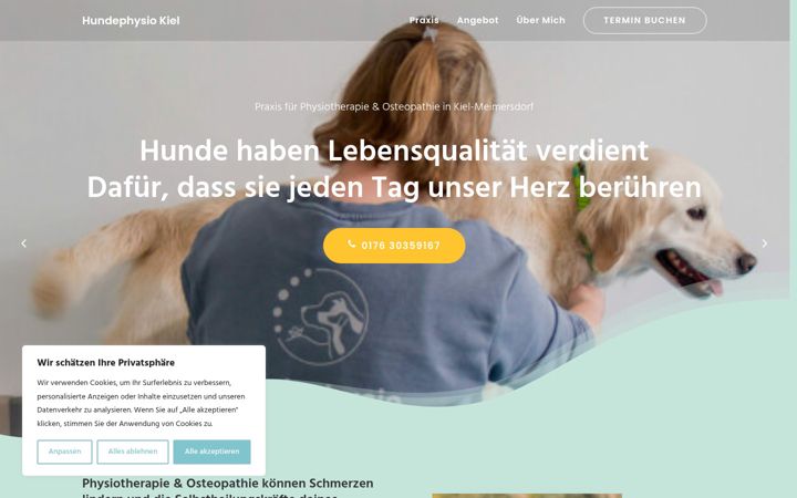 Screenshot van hundephysio-kiel.de