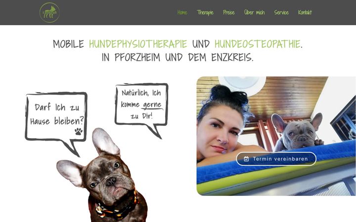 Screenshot of hundephysiotherapie-laufkraft.de
