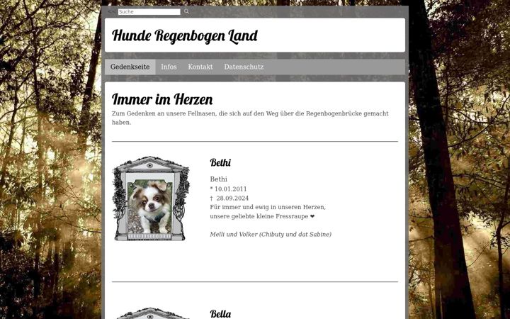 Screenshot van hunderegenbogenland.de