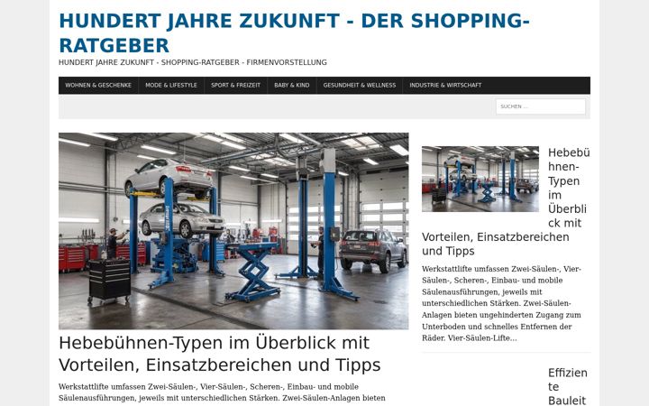 Screenshot van hundertjahrezukunft.de