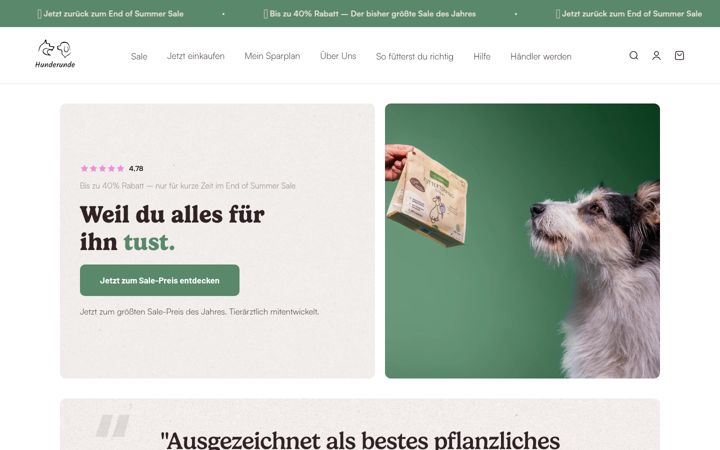Screenshot of hunderunde.shop